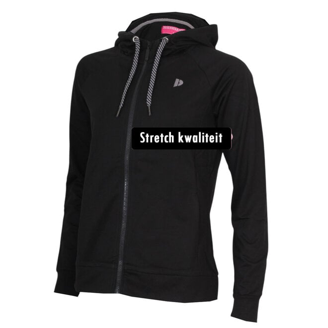 Donnay Dames - VEP Stretch Vest met capuchon - Zwart
