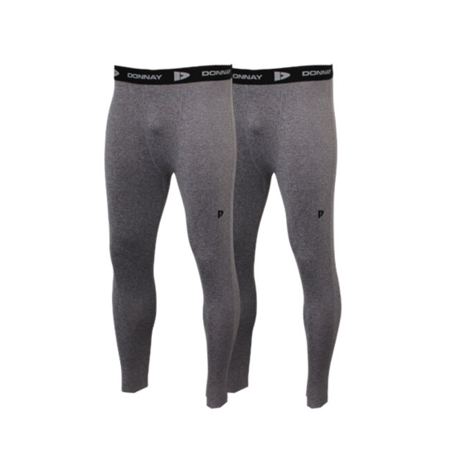 Donnay Heren - 2-Pack - Compressie Sport Legging - Donkergrijs