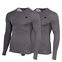 Donnay Heren - 2-Pack - Baselayer Shirt Lange Mouw - Donkergrijs