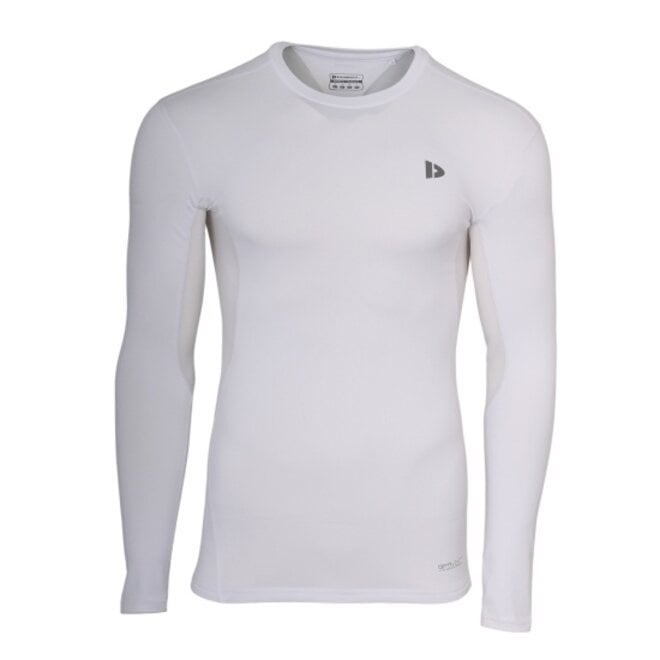 Donnay Heren - 2-Pack - Baselayer Shirt Lange Mouw  - Donkergrijs & Wit