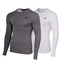 Donnay Heren - 2-Pack - Baselayer Shirt Lange Mouw  - Donkergrijs & Wit