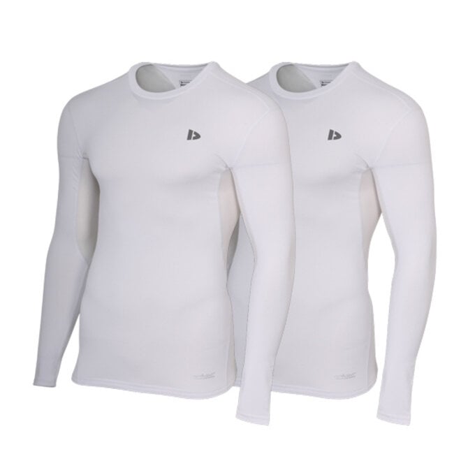 Donnay Heren - 3-Pack - Baselayer Shirt Lange Mouw  - Wit