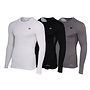 Donnay Heren - 3-Pack - Baselayer Shirt Lange Mouw - Wit/Zwart/Donkergrijs