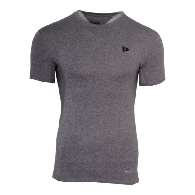 Donnay Heren - 2-Pack - Baselayer Shirt Korte Mouw  - Donkergrijs