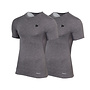 Donnay Heren - 2-Pack - Baselayer Shirt Korte Mouw  - Donkergrijs