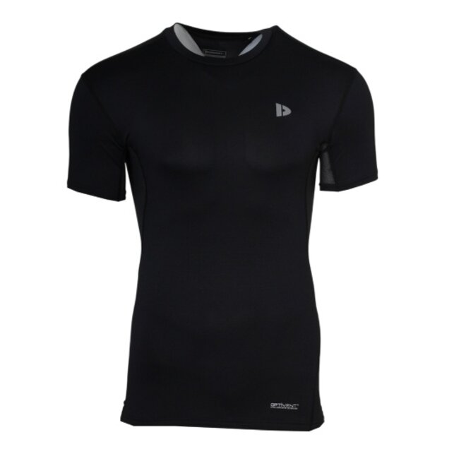 Donnay Heren - 2-Pack - Baselayer Shirt Korte Mouw  - Zwart & Donkergrijs