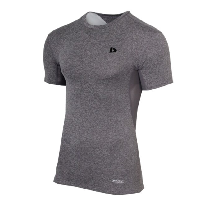 Donnay Heren - 2-Pack - Baselayer Shirt Korte Mouw  - Donkergrijs & Wit