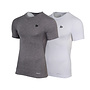 Donnay Heren - 2-Pack - Baselayer Shirt Korte Mouw  - Donkergrijs & Wit