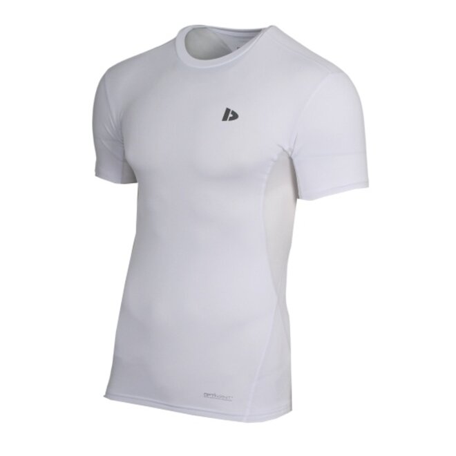 Donnay Heren - 2-Pack - Baselayer Shirt Korte Mouw  - Donkergrijs & Wit