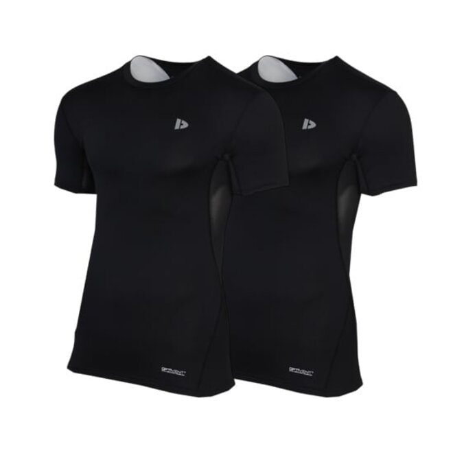 Donnay Heren - 3-Pack - Baselayer Shirt Korte Mouw  - Zwart