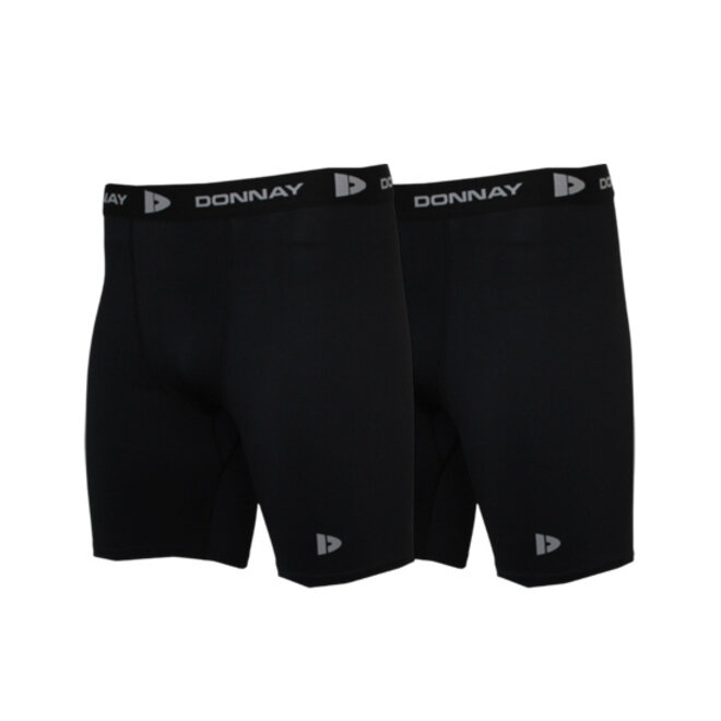 Donnay Heren - 2-Pack - Compressie Short 15cm - Zwart