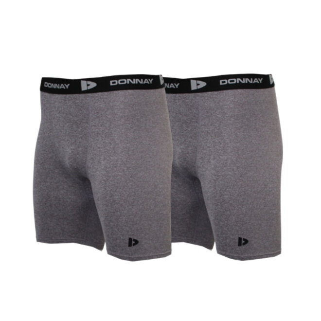 Donnay Heren - 2-Pack - Compressie Short 15cm - Donkergrijs