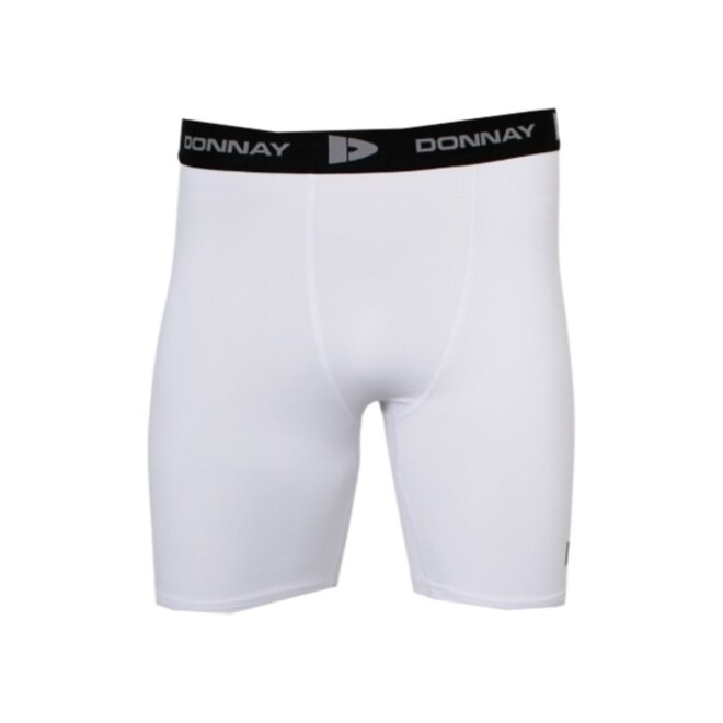 Donnay Heren - 2-Pack - Compressie Short 15cm - Wit & Zwart