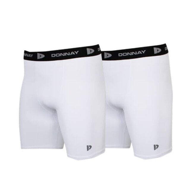 Donnay Heren - 3-Pack - Compressie Short 15cm - Wit