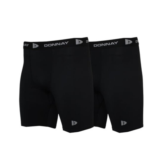 Donnay Heren - 3-Pack - Compressie Short 15cm - Zwart