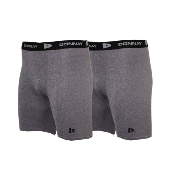 Donnay Heren - 3-Pack - Compressie Short 15cm - Donkergrijs