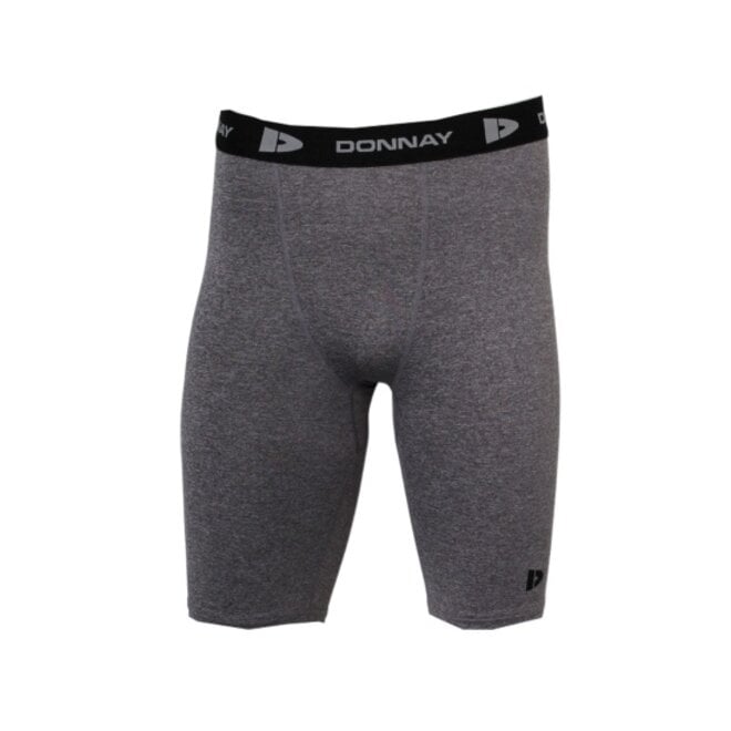 Donnay Heren - 2-Pack - Compressie Short 23cm - Zwart & Donkergrijs