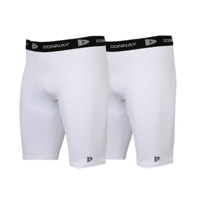 Donnay Heren - 3-Pack - Compressie Short 23cm - Wit