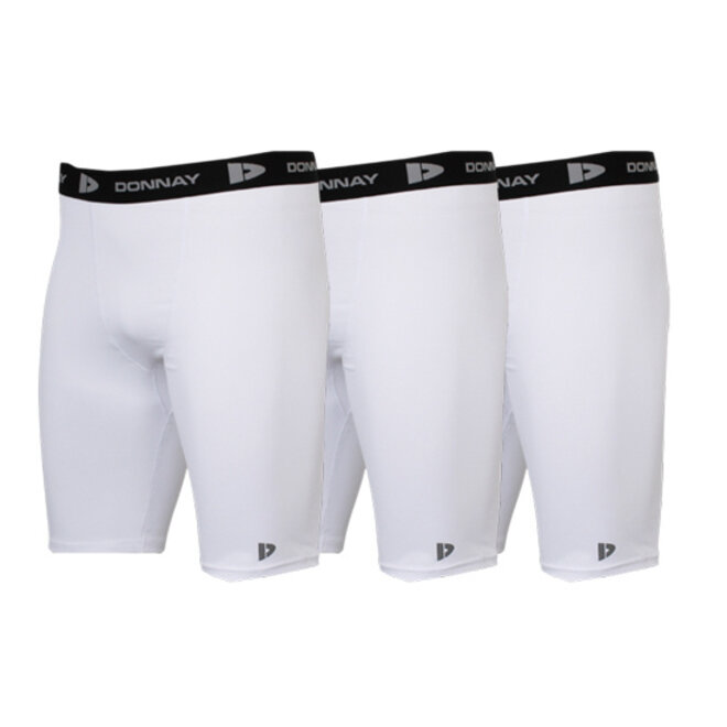 Donnay Heren - 3-Pack - Compressie Short 23cm - Wit