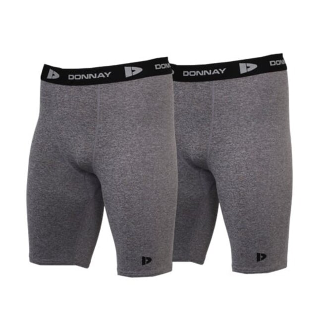 Donnay Heren - 3-Pack - Compressie Short 23cm - Donkergrijs