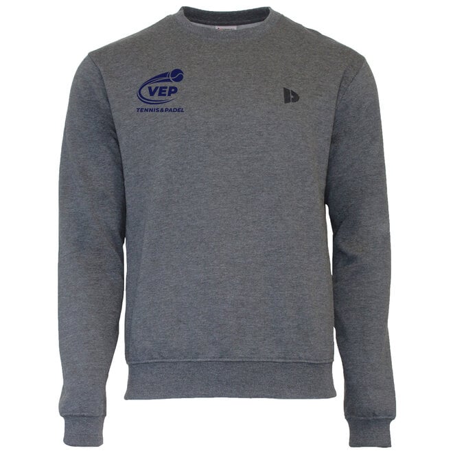 Donnay Heren - VEP Fleece Crew Sweater - Donkergrijs gemêleerd