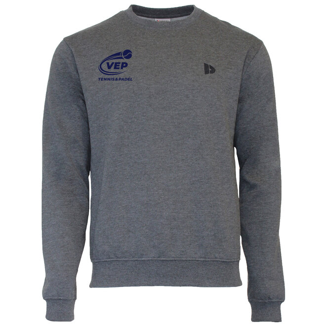 Donnay Heren - VEP Fleece Crew Sweater - Donkergrijs gemêleerd