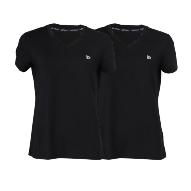 Donnay Dames - 2-Pack - Sport T-shirt Vera - Zwart