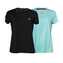 Donnay Dames - 2-Pack - Sport T-shirt Vera - Zwart & Light Blue