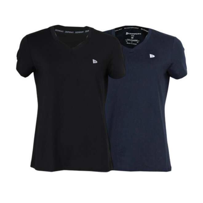 Donnay Dames - 2-Pack - Sport T-shirt Vera - Zwart & Navy