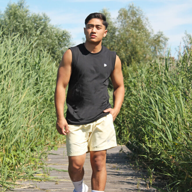 Donnay Heren - 2-Pack - Kort Sport/zwemshort Toon - Zwart & Pastel Yellow