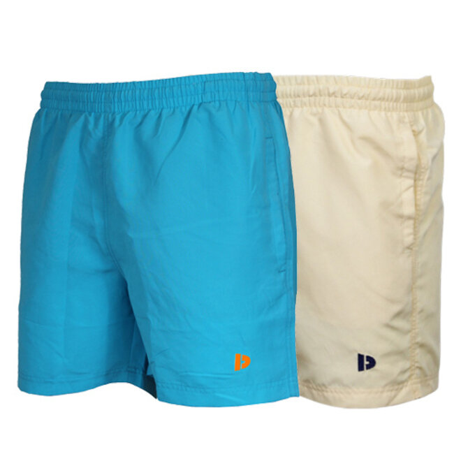 Donnay Heren - 2-Pack - Kort Sport/zwemshort Toon - Sea Blue & Pastel Yellow