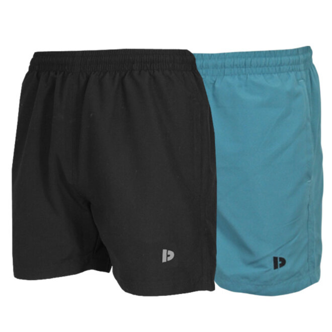 Donnay Heren - 2-Pack - Kort Sport/zwemshort Toon - Zwart & Teal Blue