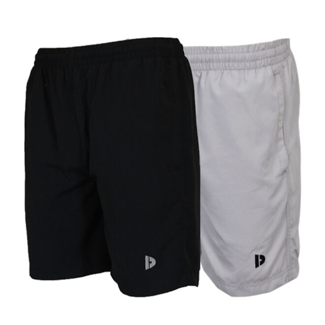 Donnay Heren - 2-Pack - Korte sportbroek Ian - Zwart & Light Grey