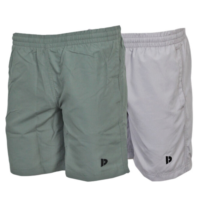 Donnay Heren - 2-Pack - Korte sportbroek Ian - Jungle Green & Light Grey