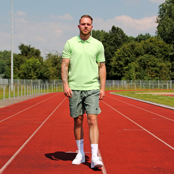 Donnay Heren - 2-Pack - Korte sportbroek Ian - Jungle Green & Light Denim Blue