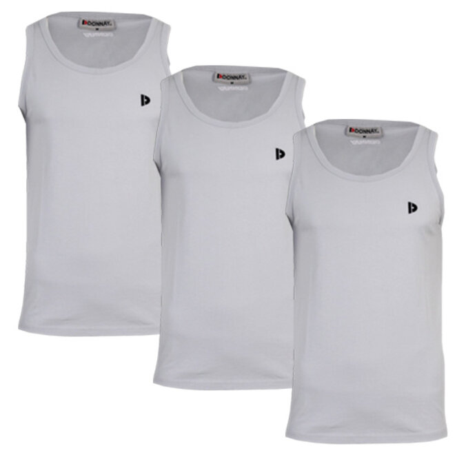 Donnay Heren - 3-Pack - Singlet James - Light Grey