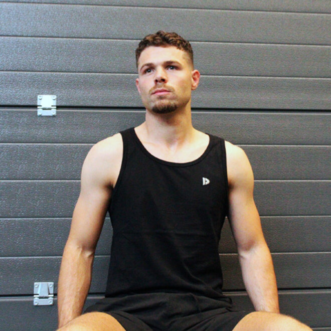 Donnay Heren - 3-Pack - Singlet James - Zwart/Wit/Light Denim Blue