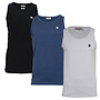Donnay Heren - 3-Pack - Singlet James - Zwart/Navy/Light Grey