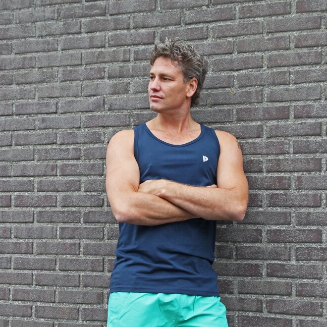 Donnay Heren - 3-Pack - Singlet James - Zwart/Navy/Light Denim Blue