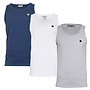 Donnay Heren - 3-Pack - Singlet James - Navy/Wit/Light Grey