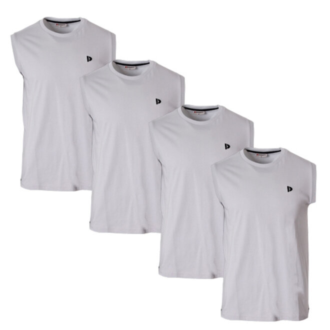 Donnay Heren - 4-Pack - Mouwloos T-shirt Stan - Light Grey