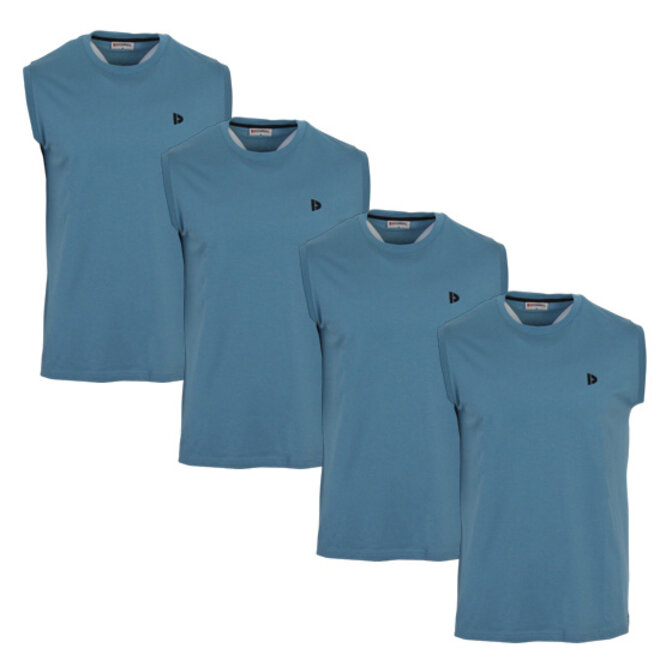 Donnay Heren - 4-Pack - Mouwloos T-shirt Stan - Light Denim Blue
