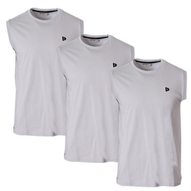 Donnay Heren - 3-Pack - Mouwloos T-shirt Stan - Light Grey