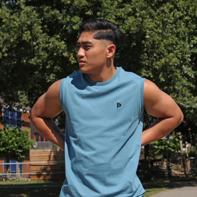 Donnay Heren - 3-Pack - Mouwloos T-shirt Stan - Zwart/Wit/Light Denim Blue