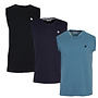Donnay Heren - 3-Pack - Mouwloos T-shirt Stan - Zwart/Navy/Light Denim Blue