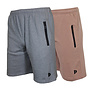 Donnay Heren - 2-Pack - Korte joggingbroek Nick - Zilvergrijs & Taupe Grey