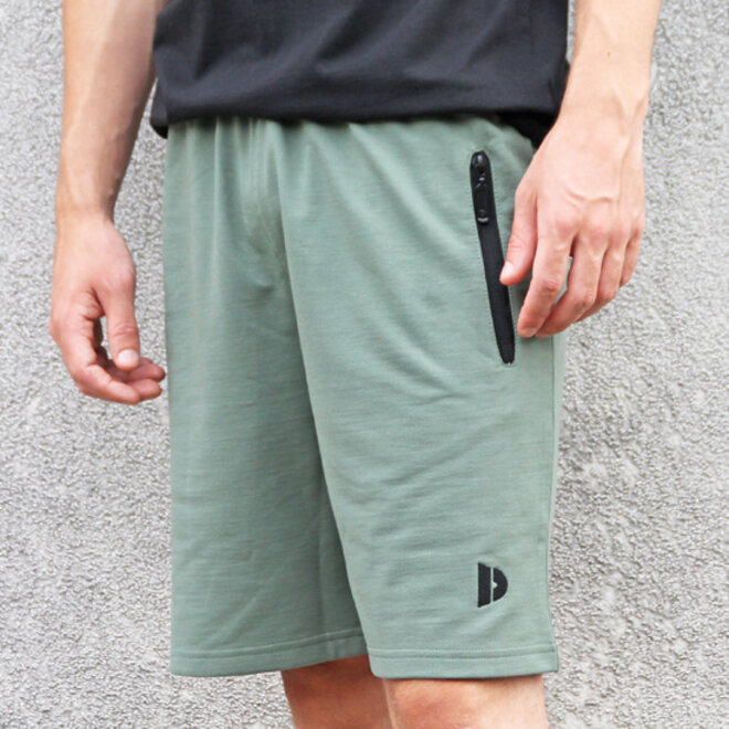 Donnay Heren - 2-Pack - Korte joggingbroek Nick - Jungle Green & Taupe Grey