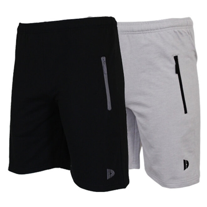 Donnay Heren - 2-Pack - Korte joggingbroek Nick - Zwart & Light Grey