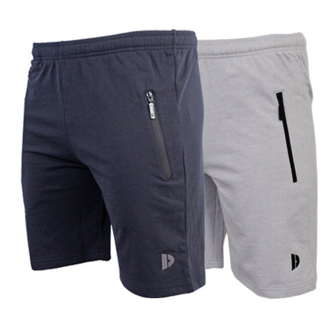 Donnay Heren - 2-Pack - Korte joggingbroek Nick - Navy & Light Grey