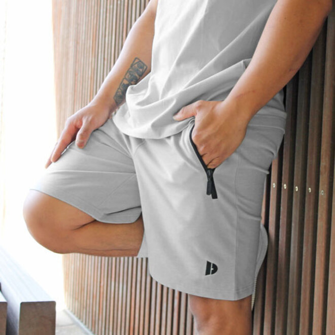 Donnay Heren - 2-Pack - Korte joggingbroek Nick - Navy & Light Grey